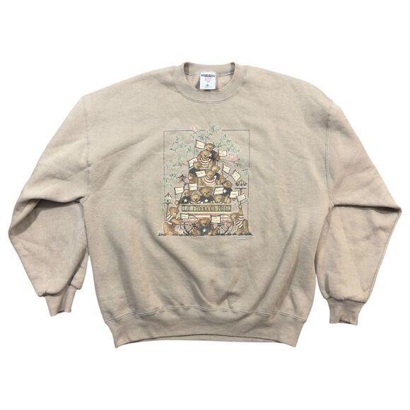 Jerzees Sweatshirt Women's XL Brown Fleece Let Freedom Ring Long Sleeve Pullover - Picture 1 of 6